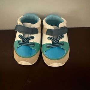 Mayoral Blue and Tan Velcro Baby Shoes